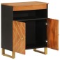 vidaXL Mobiletto Marrone e Nero 60x33,5x75 cm Legno Massello di Mango vidaXL Mobiletto Marrone e Nero 60x33,5x75 cm Legno Massello di Mango