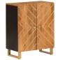 vidaXL Mobiletto Marrone e Nero 60x33,5x75 cm Legno Massello di Mango vidaXL Mobiletto Marrone e Nero 60x33,5x75 cm Legno Massello di Mango