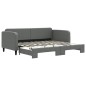 vidaXL Divano Letto con Letto Estraibile Grigio Scuro 90x200cm Tessuto vidaXL Divano Letto con Letto Estraibile Grigio Scuro 90x200cm Tessuto
