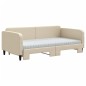 vidaXL Divano Letto Estraibile con Materassi Crema 100x200 cm Tessuto vidaXL Divano Letto Estraibile con Materassi Crema 100x200 cm Tessuto