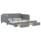 vidaXL Divano Letto Estraibile Cassetti Grigio Chiaro 90x190cm Tessuto vidaXL Divano Letto Estraibile Cassetti Grigio Chiaro 90x190cm Tessuto