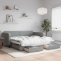 vidaXL Divano Letto Estraibile Cassetti Grigio Chiaro 100x200 Tessuto vidaXL Divano Letto Estraibile Cassetti Grigio Chiaro 100x200 Tessuto