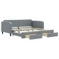 vidaXL Divano Letto Estraibile Cassetti Grigio Chiaro 100x200 Tessuto vidaXL Divano Letto Estraibile Cassetti Grigio Chiaro 100x200 Tessuto