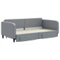 vidaXL Divano Letto Estraibile Cassetti Grigio Chiaro 100x200 Tessuto vidaXL Divano Letto Estraibile Cassetti Grigio Chiaro 100x200 Tessuto