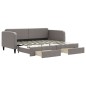 vidaXL Divano Letto Estraibile con Cassetti Tortora 90x200 cm Tessuto vidaXL Divano Letto Estraibile con Cassetti Tortora 90x200 cm Tessuto