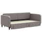 vidaXL Divano Letto Estraibile con Cassetti Tortora 90x200 cm Tessuto vidaXL Divano Letto Estraibile con Cassetti Tortora 90x200 cm Tessuto