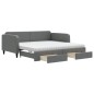 vidaXL Divano Letto Estraibile Cassetti Grigio Scuro 100x200cm Tessuto vidaXL Divano Letto Estraibile Cassetti Grigio Scuro 100x200cm Tessuto