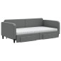 vidaXL Divano Letto Estraibile Cassetti Grigio Scuro 100x200cm Tessuto vidaXL Divano Letto Estraibile Cassetti Grigio Scuro 100x200cm Tessuto