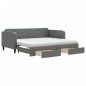 vidaXL Divano Letto Estraibile Cassetti Grigio Scuro 90x190cm Tessuto vidaXL Divano Letto Estraibile Cassetti Grigio Scuro 90x190cm Tessuto
