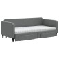 vidaXL Divano Letto Estraibile Cassetti Grigio Scuro 90x190cm Tessuto vidaXL Divano Letto Estraibile Cassetti Grigio Scuro 90x190cm Tessuto