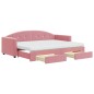 vidaXL Divano Letto Estraibile con Cassetti Rosa 80x200 cm Velluto vidaXL Divano Letto Estraibile con Cassetti Rosa 80x200 cm Velluto