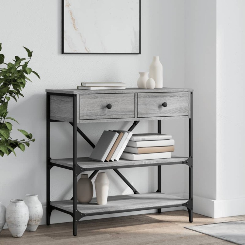 vidaXL Tavolino Consolle Grigio Sonoma 75x34,5x75cm Legno Multistrato vidaXL Tavolino Consolle Grigio Sonoma 75x34,5x75cm Legno Multistrato