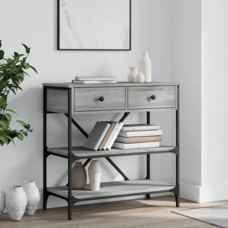 vidaXL Tavolino Consolle Grigio Sonoma 75x34,5x75cm Legno Multistrato