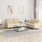 vidaXL Set di Divani 2 pz con Cuscini Crema in Tessuto vidaXL Set di Divani 2 pz con Cuscini Crema in Tessuto
