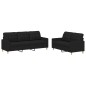 vidaXL Set di Divani 2 pz con Cuscini Nero in Tessuto vidaXL Set di Divani 2 pz con Cuscini Nero in Tessuto