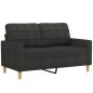 vidaXL Set di Divani 2 pz con Cuscini Nero in Tessuto vidaXL Set di Divani 2 pz con Cuscini Nero in Tessuto