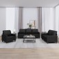 vidaXL Set di Divani 3 pz con Cuscini Nero in Similpelle vidaXL Set di Divani 3 pz con Cuscini Nero in Similpelle