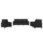 vidaXL Set di Divani 3 pz con Cuscini Nero in Similpelle vidaXL Set di Divani 3 pz con Cuscini Nero in Similpelle