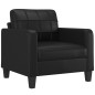vidaXL Set di Divani 3 pz con Cuscini Nero in Similpelle vidaXL Set di Divani 3 pz con Cuscini Nero in Similpelle