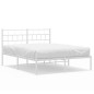 vidaXL Giroletto con Testiera in Metallo Bianco 120x200 cm vidaXL Giroletto con Testiera in Metallo Bianco 120x200 cm