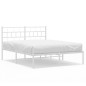 vidaXL Giroletto con Testiera Metallo Bianco 150x200 cm vidaXL Giroletto con Testiera Metallo Bianco 150x200 cm