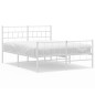 vidaXL Giroletto con Testiera e Pediera Metallo Bianco 140x200 cm vidaXL Giroletto con Testiera e Pediera Metallo Bianco 140x200 cm