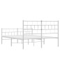 vidaXL Giroletto con Testiera e Pediera Metallo Bianco 140x200 cm vidaXL Giroletto con Testiera e Pediera Metallo Bianco 140x200 cm