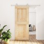 vidaXL Porta Scorrevole con Set Hardware 85x210 cm Legno Massello Pino vidaXL Porta Scorrevole con Set Hardware 85x210 cm Legno Massello Pino