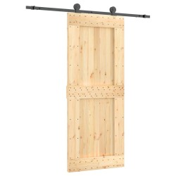 vidaXL Porta Scorrevole con Set Hardware 85x210 cm Legno Massello Pino