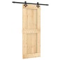 vidaXL Porta Scorrevole con Set Hardware 80x210 cm Legno Massello Pino vidaXL Porta Scorrevole con Set Hardware 80x210 cm Legno Massello Pino