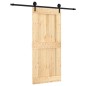 vidaXL Porta Scorrevole con Set Hardware 90x210 cm Legno Massello Pino vidaXL Porta Scorrevole con Set Hardware 90x210 cm Legno Massello Pino