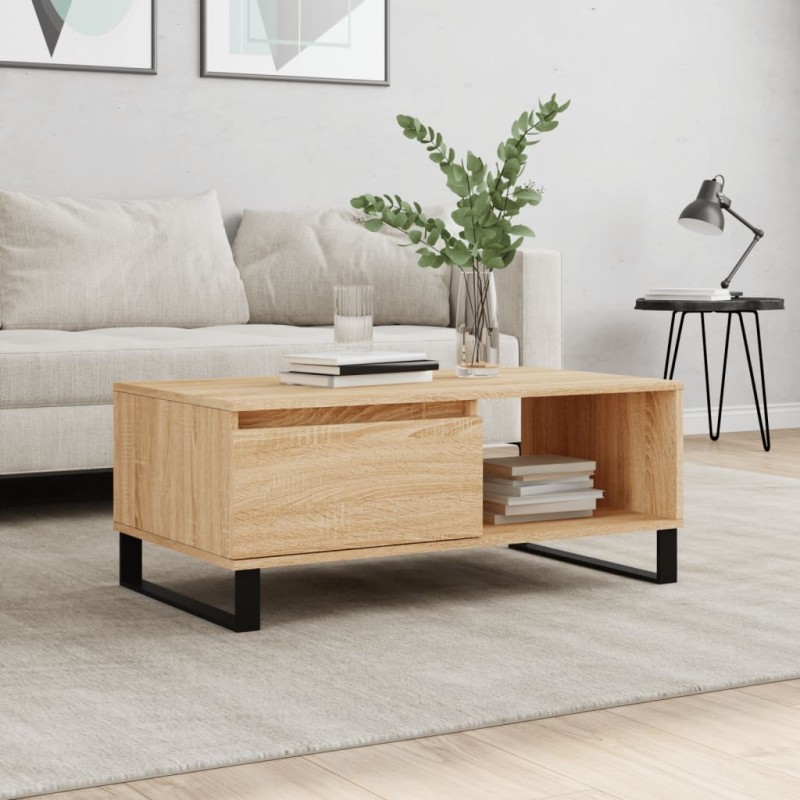 vidaXL Tavolino Salotto Rovere Sonoma 90x50x36,5 cm Legno Multistrato