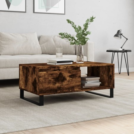 vidaXL Tavolino da Salotto Rovere Fumo 90x50x36,5 cm Legno Multistrato