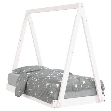 vidaXL Giroletto per Bambini Bianco 70x140cm in Legno Massello di Pino