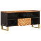 vidaXL Mobile Porta TV Marrone e Nero 100x33,5x46 cm in Legno di Mango vidaXL Mobile Porta TV Marrone e Nero 100x33,5x46 cm in Legno di Mango