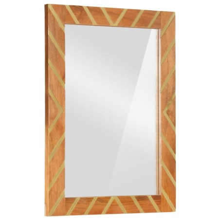 vidaXL Specchio da Bagno Marrone 50x70x3 cm in Legno di Mango e Vetro