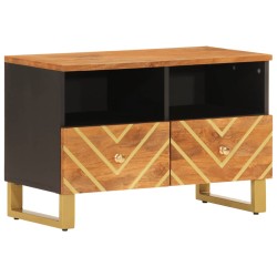 vidaXL Mobile Porta TV Marrone e Nero 70x33,5x46 cm in Legno di Mango