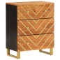 vidaXL Mobiletto Marrone e Nero 60x33,5x75 cm Legno Massello di Mango vidaXL Mobiletto Marrone e Nero 60x33,5x75 cm Legno Massello di Mango