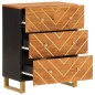 vidaXL Mobiletto Marrone e Nero 60x33,5x75 cm Legno Massello di Mango vidaXL Mobiletto Marrone e Nero 60x33,5x75 cm Legno Massello di Mango