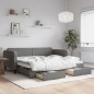 vidaXL Divano Letto Estraibile Cassetti Grigio Scuro 90x190cm Tessuto vidaXL Divano Letto Estraibile Cassetti Grigio Scuro 90x190cm Tessuto