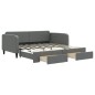 vidaXL Divano Letto Estraibile Cassetti Grigio Scuro 90x190cm Tessuto vidaXL Divano Letto Estraibile Cassetti Grigio Scuro 90x190cm Tessuto