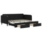vidaXL Divano Letto Estraibile con Cassetti Nero 90x200 cm in Tessuto