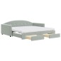 vidaXL Divano Letto Estraibile Cassetti Grigio Chiaro 100x200 Velluto vidaXL Divano Letto Estraibile Cassetti Grigio Chiaro 100x200 Velluto