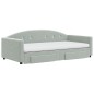 vidaXL Divano Letto Estraibile Cassetti Grigio Chiaro 100x200 Velluto vidaXL Divano Letto Estraibile Cassetti Grigio Chiaro 100x200 Velluto
