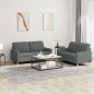 vidaXL Set di Divani 2 pz con Cuscini Grigio Scuro in Tessuto vidaXL Set di Divani 2 pz con Cuscini Grigio Scuro in Tessuto