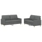 vidaXL Set di Divani 2 pz con Cuscini Grigio Scuro in Tessuto vidaXL Set di Divani 2 pz con Cuscini Grigio Scuro in Tessuto