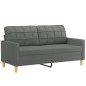 vidaXL Set di Divani 2 pz con Cuscini Grigio Scuro in Tessuto vidaXL Set di Divani 2 pz con Cuscini Grigio Scuro in Tessuto