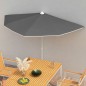 Ombrellone Semicircolare con Palo 180x90 cm Antracite Ombrellone Semicircolare con Palo 180x90 cm Antracite