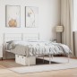 vidaXL Giroletto con Testiera Metallo Bianco 135x190 cm vidaXL Giroletto con Testiera Metallo Bianco 135x190 cm