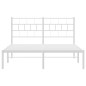 vidaXL Giroletto con Testiera Metallo Bianco 135x190 cm vidaXL Giroletto con Testiera Metallo Bianco 135x190 cm